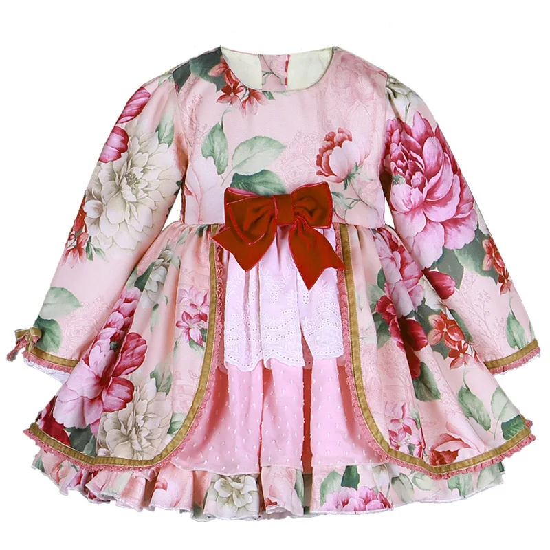 Комплект из 3 предметов платье в испанском стиле для девочек розовое принцессы с