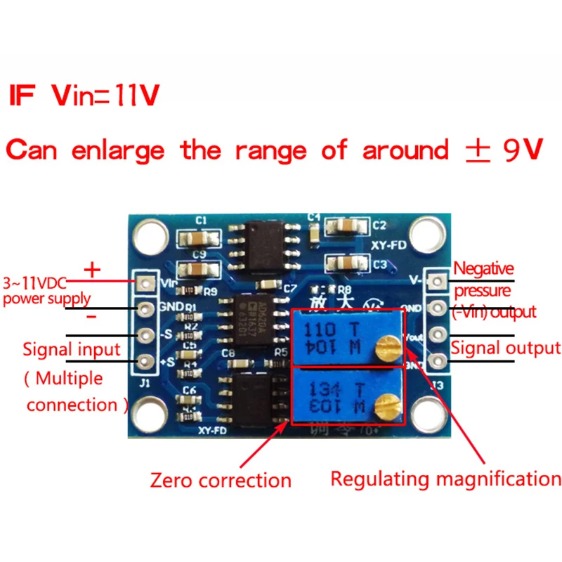 Высокоточный усилитель напряжения UV/MV Малый сигнала AD620 передатчик|Интегральные