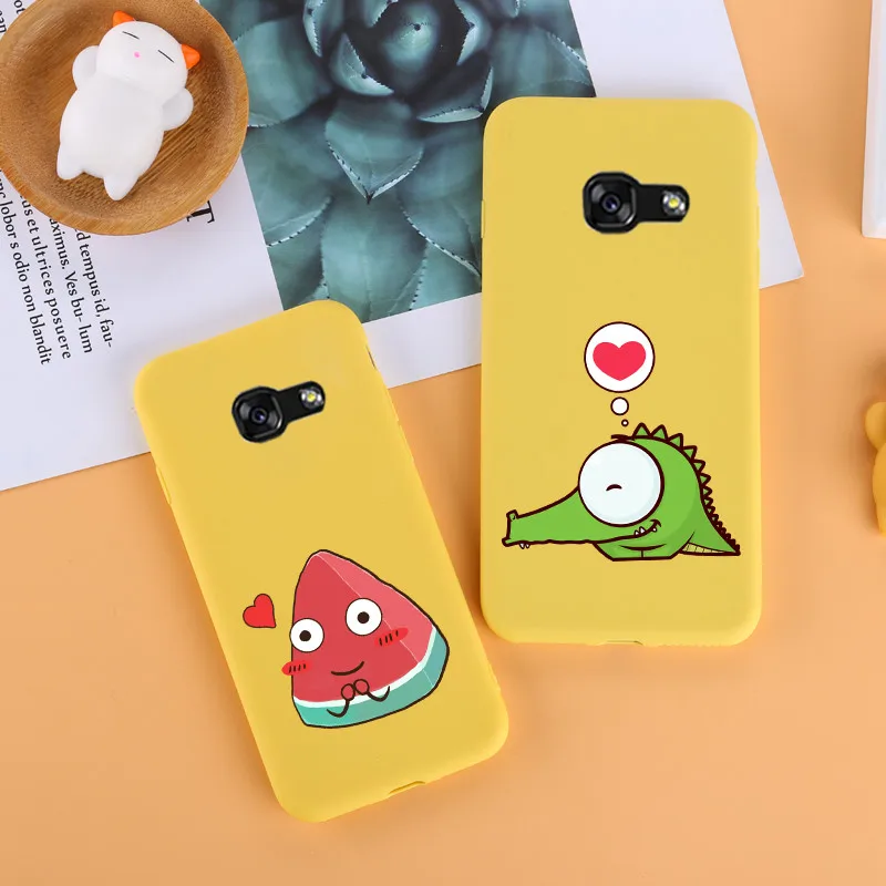 Для samsung A5 SM-A520F Чехол Мягкий силиконовый чехол для телефона для samsung Galaxy A3 A5 A7 чехол Fundas матовый желтый узор
