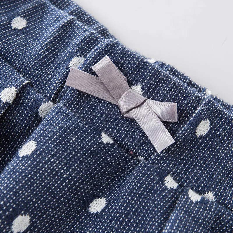 DB7335 dave bella spring infant baby girls dots print full length fashion pants children toddler trousers | Мать и ребенок