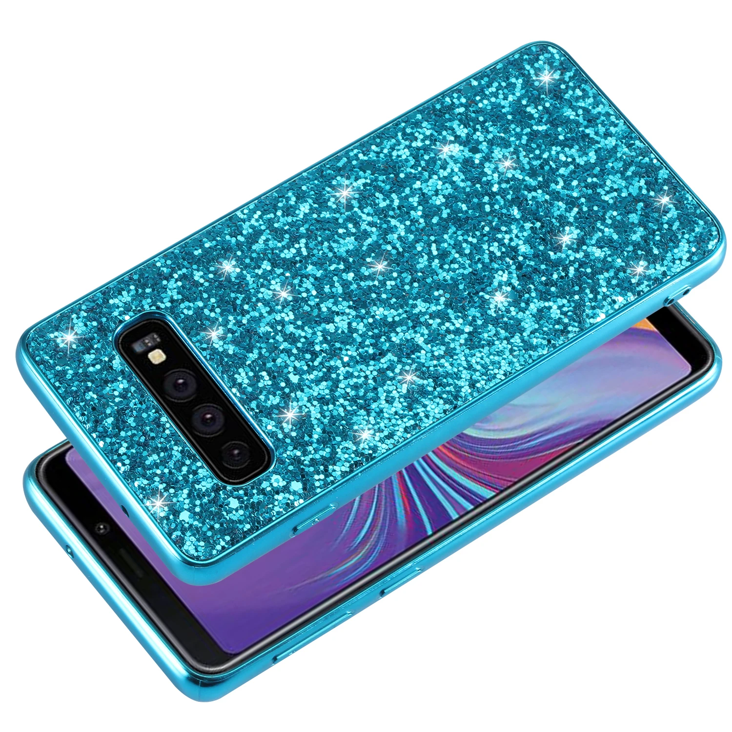 Блестящий чехол для Samsung Galaxy S10 Lite S9 S8 Plus S10E с блестками сверхпрочный защитный Note 9 8