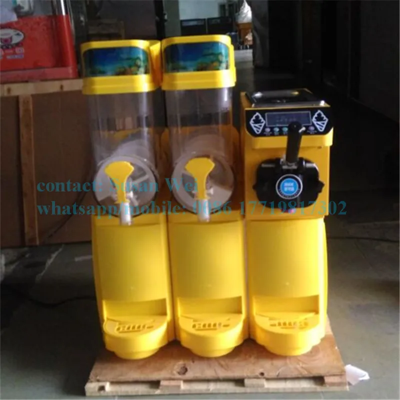 

220V Commercial Two Tank Slush Machine+Ice Cream Machine For Cafeteria Coffee Shop Restaurant Commercial Business