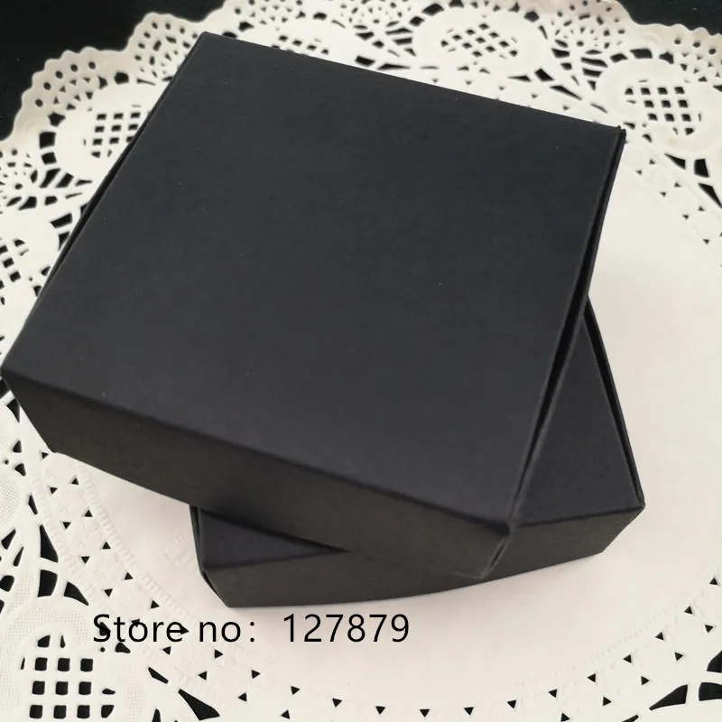 50 шт. черные подарочные коробки из крафт-бумаги 9 5x9 5x3 см коробка мыла упаковки