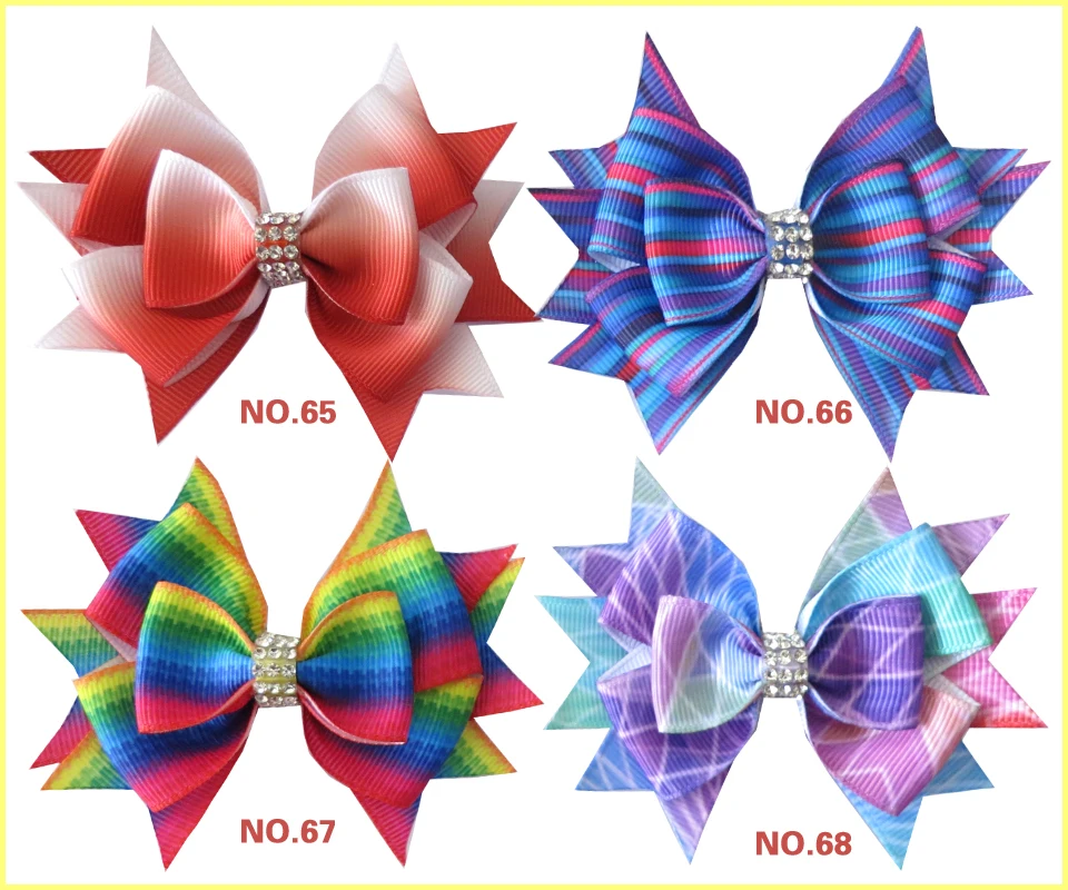 

20 PCS Good Girl Boutique 3.5" Rainbow snowflake Hair Bows Clip Accessories