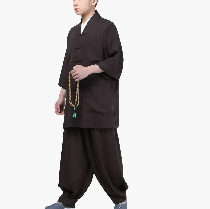 Летняя крутая буддийская унисекс форма для медитации shaolin костюм монаха zen lay