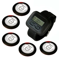 singcall wireless waiter pager system for restaurant supermarket 5pcs table buttons and 1pc wrist watch receiver