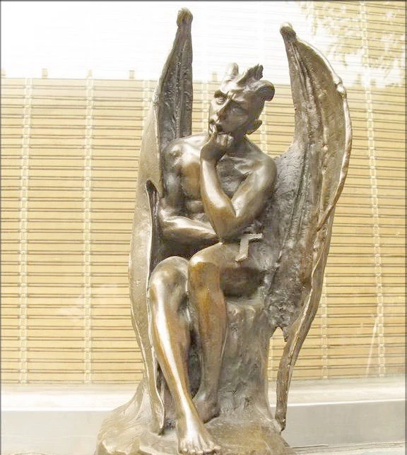 14 &quotпавший ангел крыло сатана демоны мраморная Бронзовая статуя Бэтмена|art|arts and