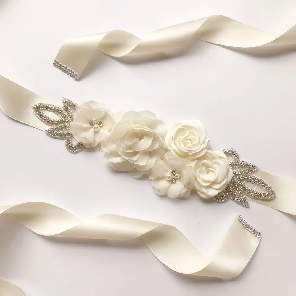 Women Wedding Belt Rhinestone Big Flower Accessories Many Colors Bridal Sashes Belts For Dress Party | Свадьбы и торжества