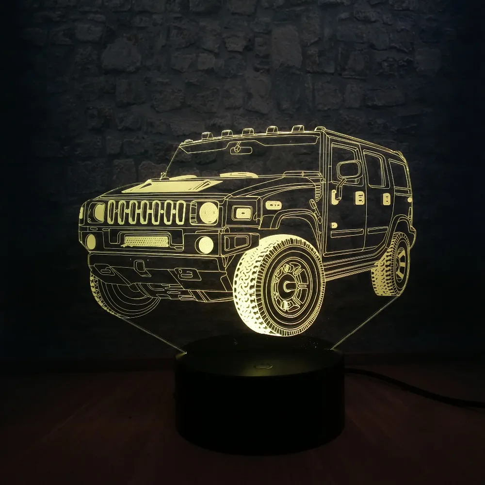 Новый 3D светодиодный светильник для автомобиля ночник иллюзия атмосфера 7 цветов