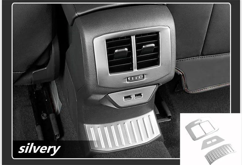 Stainless steel 3pcs/lot rear air condition outlet decorative frame Car-Styling For VW Volkswagen T-Roc 2017 2018 Accessories | Автомобили