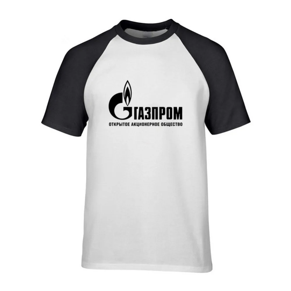 Футболка с логотипом SEVEN SISTERS oil giant GAZPROM из хлопка и лайкры модная брендовая