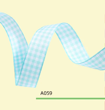 

7/8" inch 22mm blue plaid ribbon