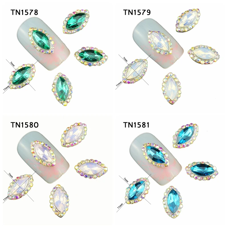 Топ для ногтей 10 шт. серебряное сплавление протеиновые Стразы 4 цвета Кристальный