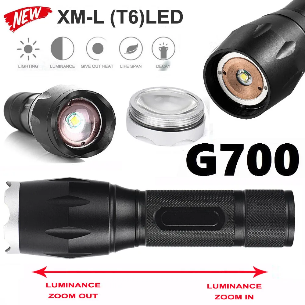 Новый 2018 модные G700 X800 светодиодный тактический военный XML T9 фонарик