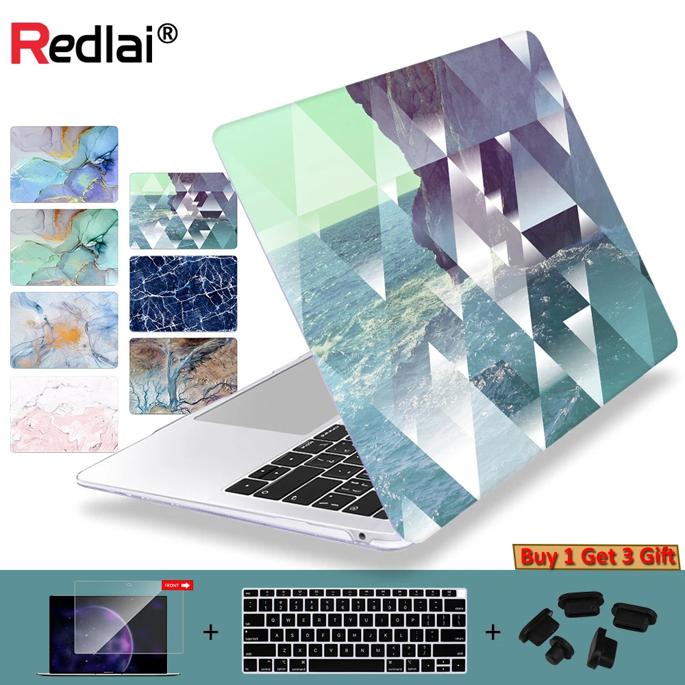 Пластиковый жесткий чехол Redlai для MacBook Air 13 дюймов A1466 A1932 2018 Pro Retina 15 Touch bar A1989 A1990