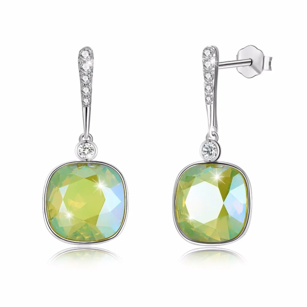 LEKANI роскошные изысканные кристаллы от Swarovski 925 пробы серебряные серьги для женщин Подарки на день Святого Валентина