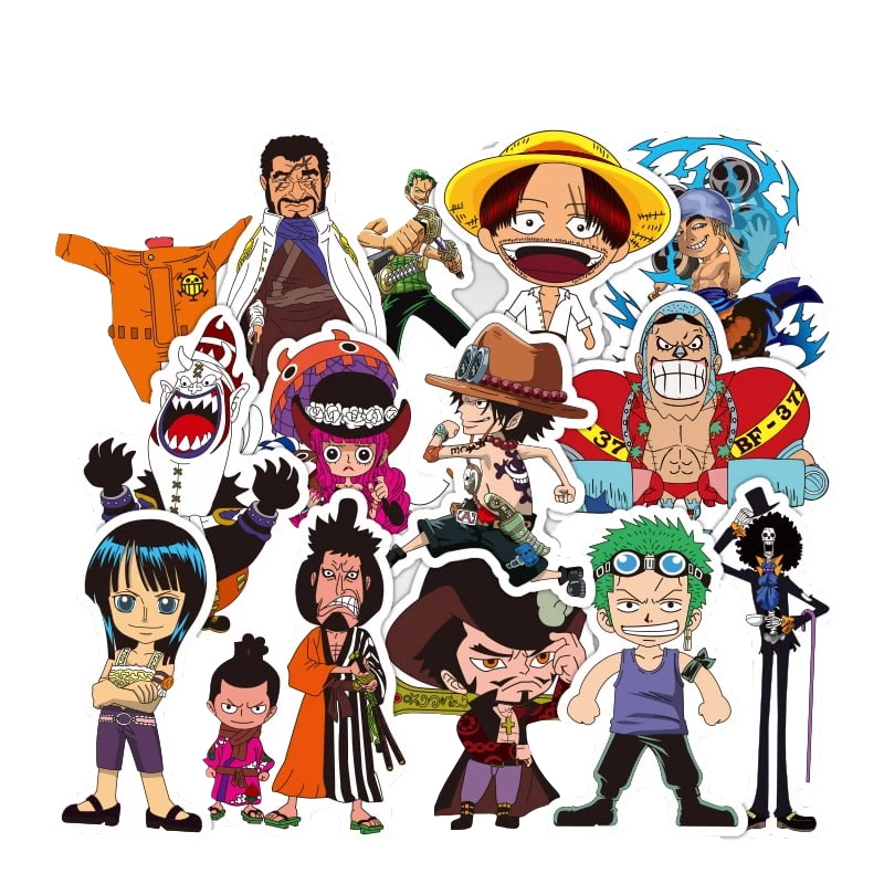 One Piece sticker 48PCS cool Anime cartoon Luffy waterproof suitcase boxes laptop guitar luggage bicycle toy lovely stickers | Игрушки и