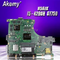 akemy n56jr for asus n56jr laptop motherboard n56jr n56jk mainboard rev2 0 i5 4200hq with gt740m graphics card
