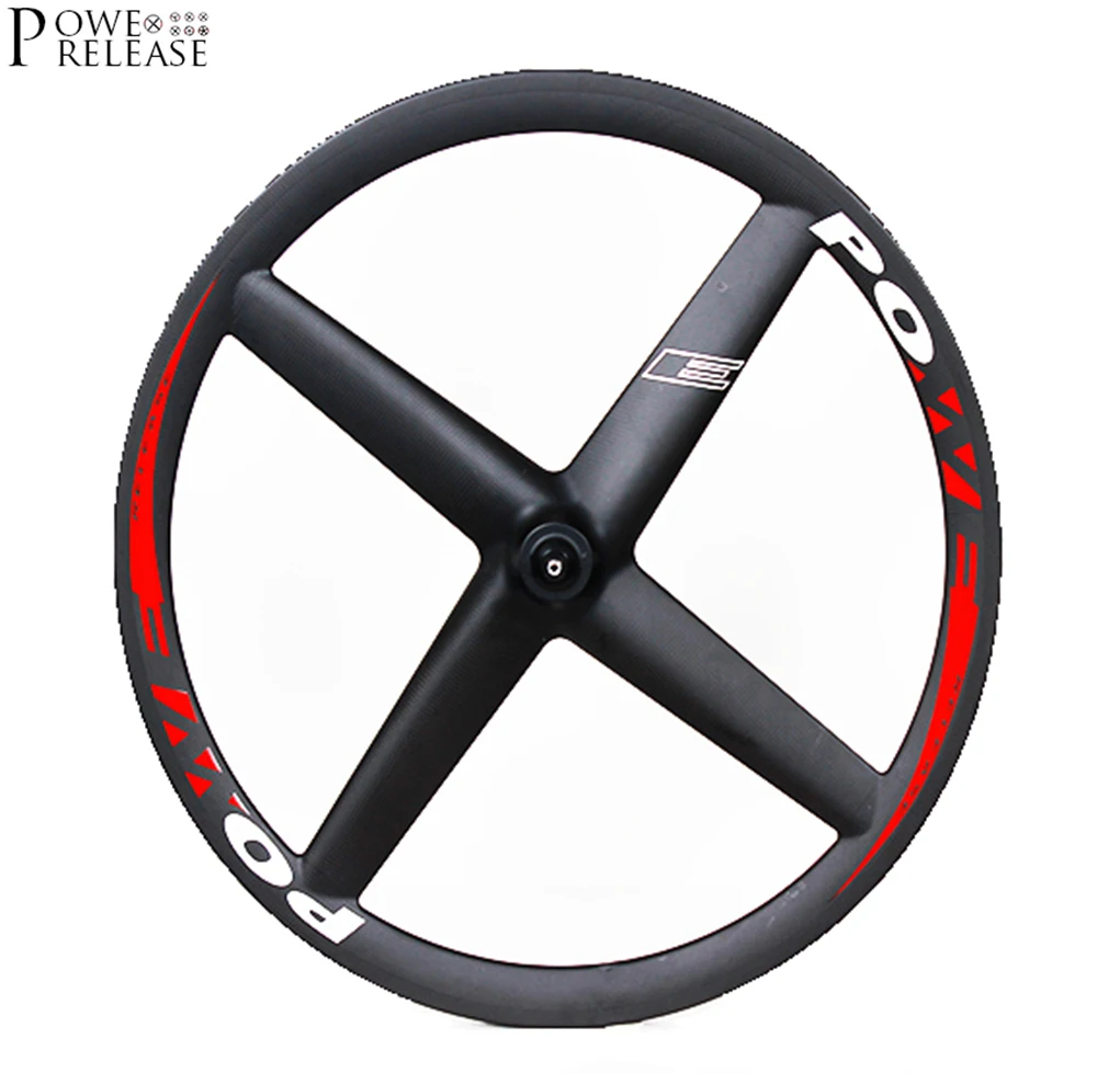 Powerelease 700C 4 spoke carbon wheel road tubular clincher bicycle 4-spork rims wheels track fixed gear wheelset TT bike | Спорт и
