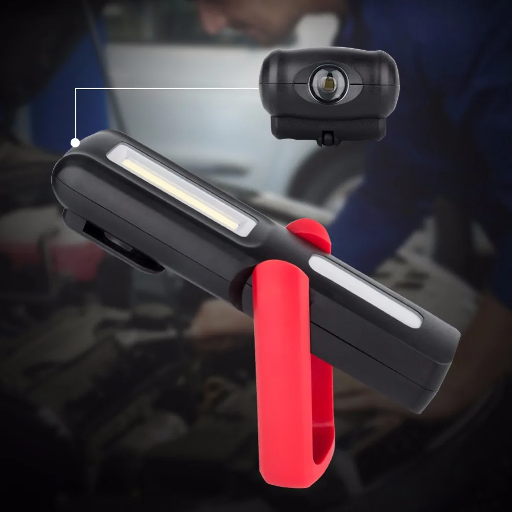 USB Перезаряжаемые вспышка светильник XPE + COB светодиодный магнит Рабочая Лампа