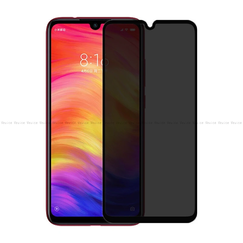 Антишпионское закаленное стекло для Xiaomi Redmi Note 7 Pro Полное покрытие защита экрана