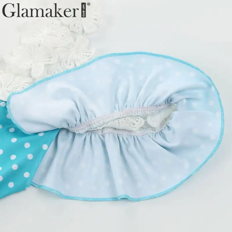 Glamaker, кружевное Макси облегающее платье в горошек, женское летнее длинное платье с открытыми плечами, элегантное женское платье с оборками, вечерние платья для клуба, vestidos