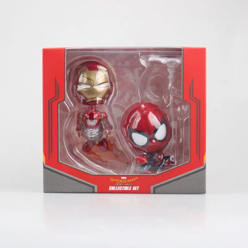 Huong Movie Figure 2 шт./компл. Железный человек и Человек-паук Bobble Head ПВХ Фигурки игрушки