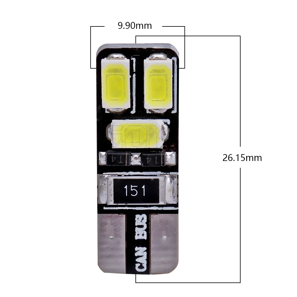 Бесплатная доставка 100 шт./лот авто LED T10 led canbus W5W t10 6smd 5630 5730 Светодиодная лампа без