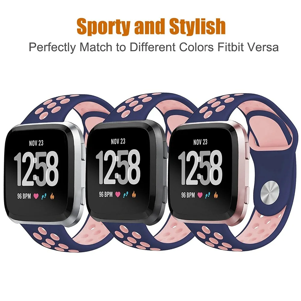 Ktab умные аксессуары ремешки для часов Fitbit Versa женщин Мягкий силиконовый