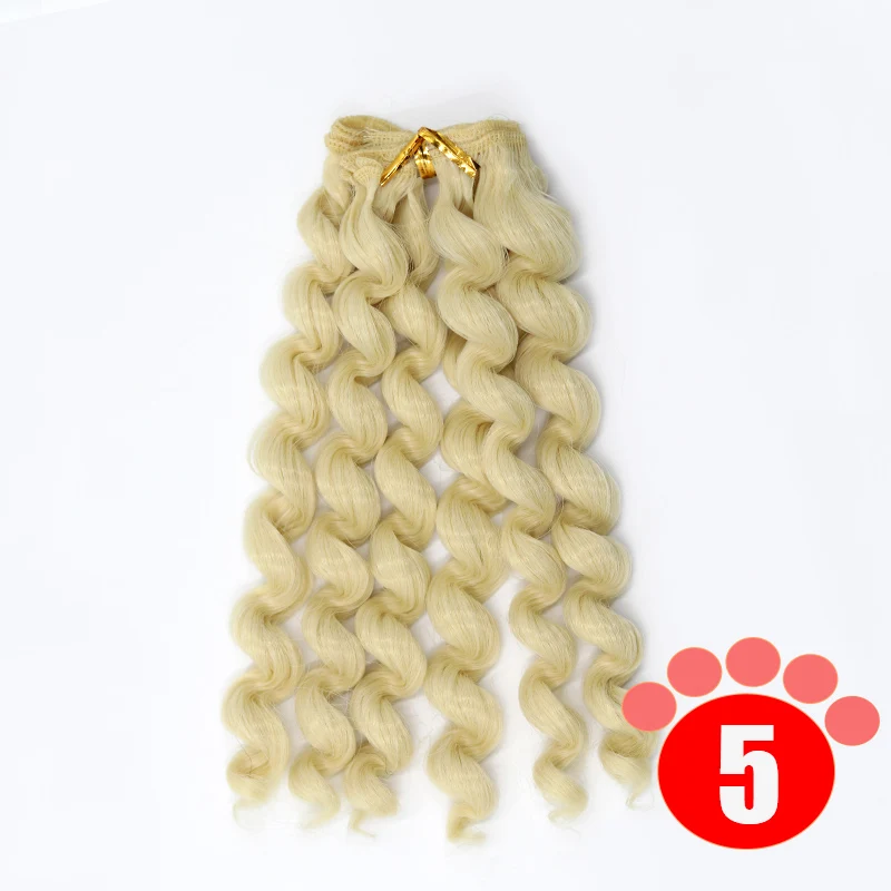 colour 5 Msiredoll bjd парик аксессуары 1 шт. 20*100 см волосы куклы для 1/3 1/4 1/6 1/12 вьющиеся кукольные волосы bjd парик diy - Цвет: colour 5