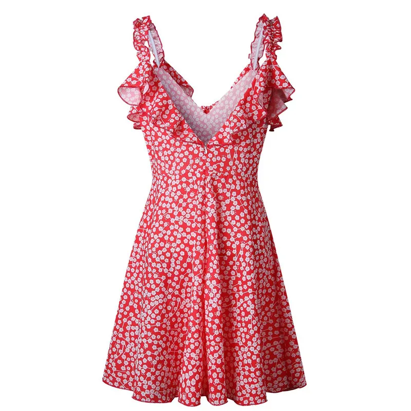 Новые модные летние женские комбинезоны с v образным вырезом и рюшами на