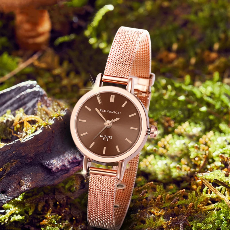 Женские часы в стиле ретро с простым узором повседневные изысканные кварцевые