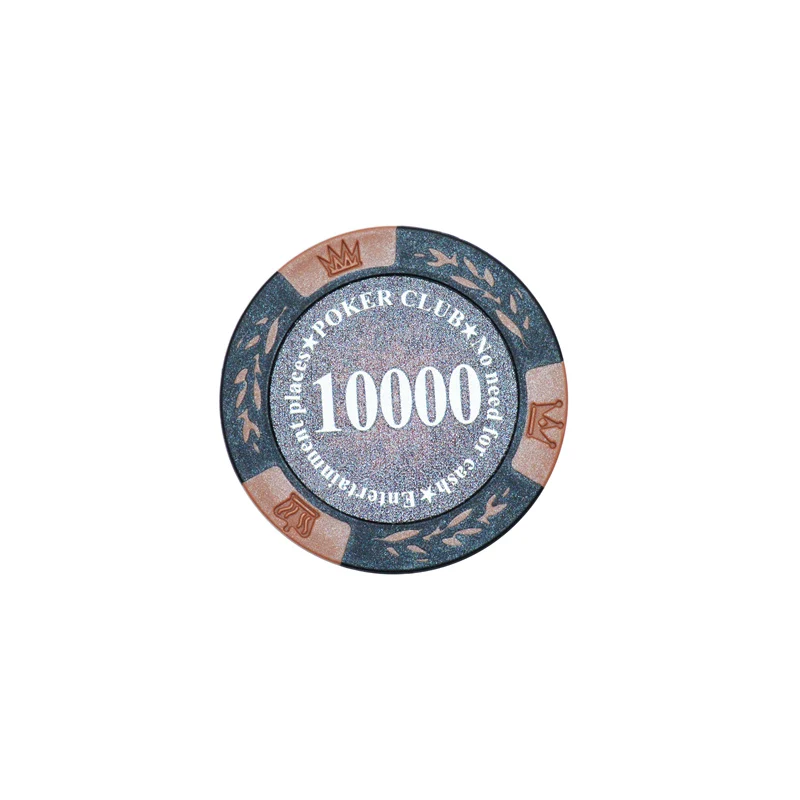 K8356 25 шт./лот 14 г Корона Пшеница PokerClub фильм фишки монеты Baccarat Texas Hold'em двойной цвет Корона глина покер игральные фишки - Цвет: 10000yuan face value