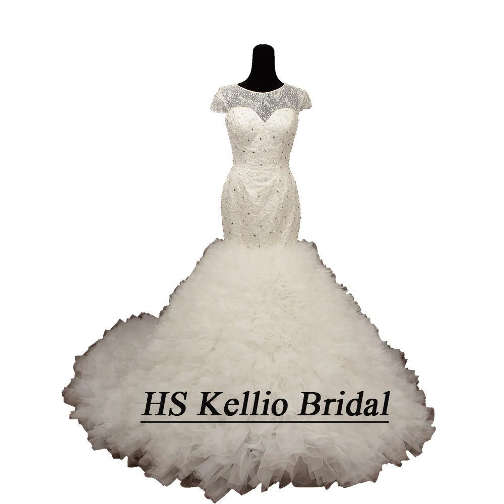 Женское свадебное платье с гофрированным лифом HS Kellio кружевное русалки ручной