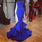 Женское вечернее платье-русалка, длинное синеечерноекрасноеБелое платье на заказ, для выпускного вечера, 2021