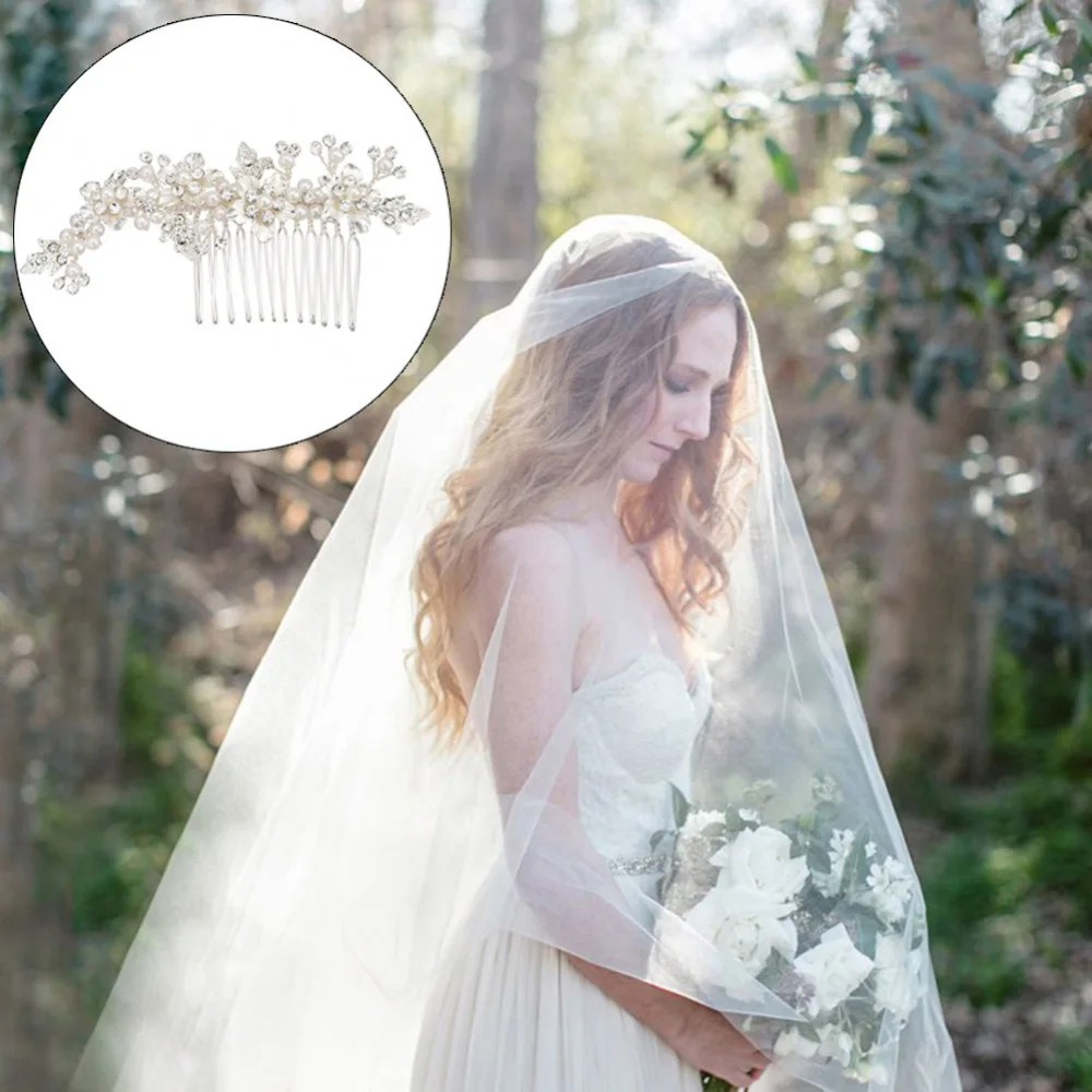 Гребень для волос с красивым цветком и жемчугом аксессуары свадебного платья