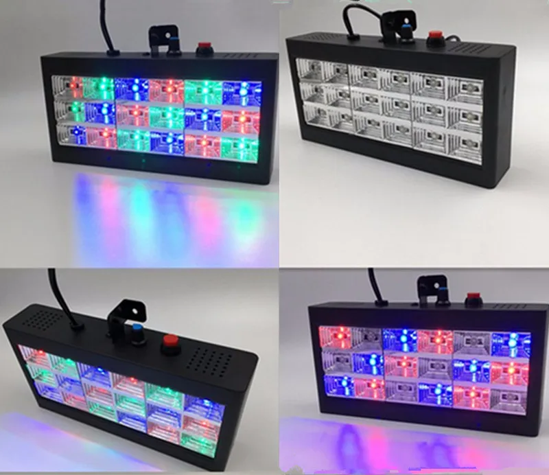 Мини Звуковое управление 18 RGB LED Стробоскоп для вечеринок клубов дискотек голоса