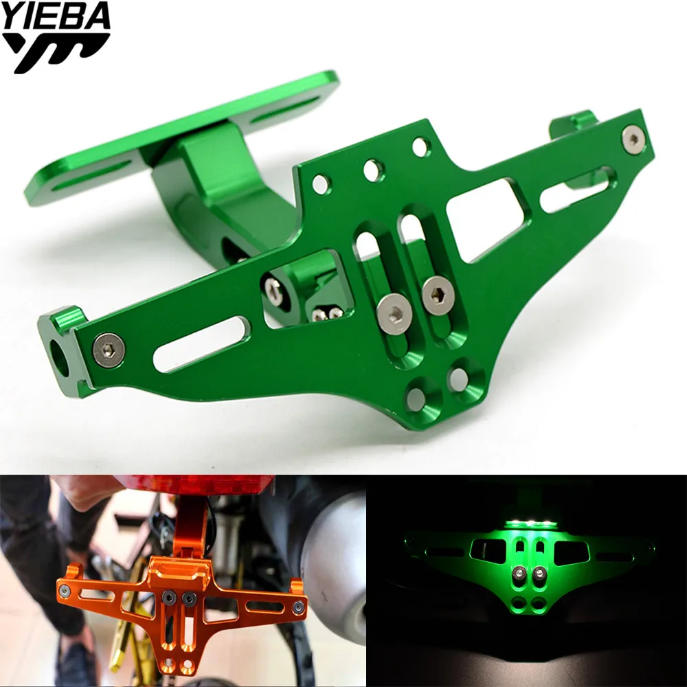 Универсальный CNC Мотоцикл Регулируемый держатель номерного знака для KAWASAKI NINJA ZX10R