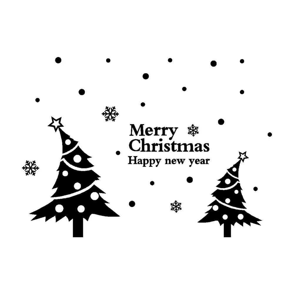1 шт. Новогоднее Рождественское украшение новогоднее дерево для окна наклейка