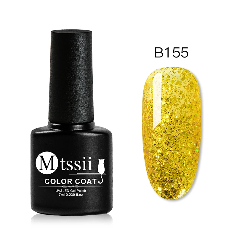 Mtssii Гель-лак для ногтей 7 мл многоцветный маникюр Блеск Блестки блеск замочить от УФ Гель-лак для нейл-арта лак для ногтей