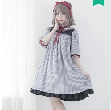 

Princess sweet lolita dress [Dolly Delly] original summer picnic Club bow tie Lantern Sleeve yarn dress women Dolley-00113