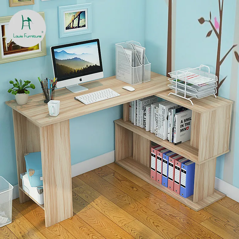 

Louis Fashion Computer Desks Bookshelf Office Corner Simple Modern