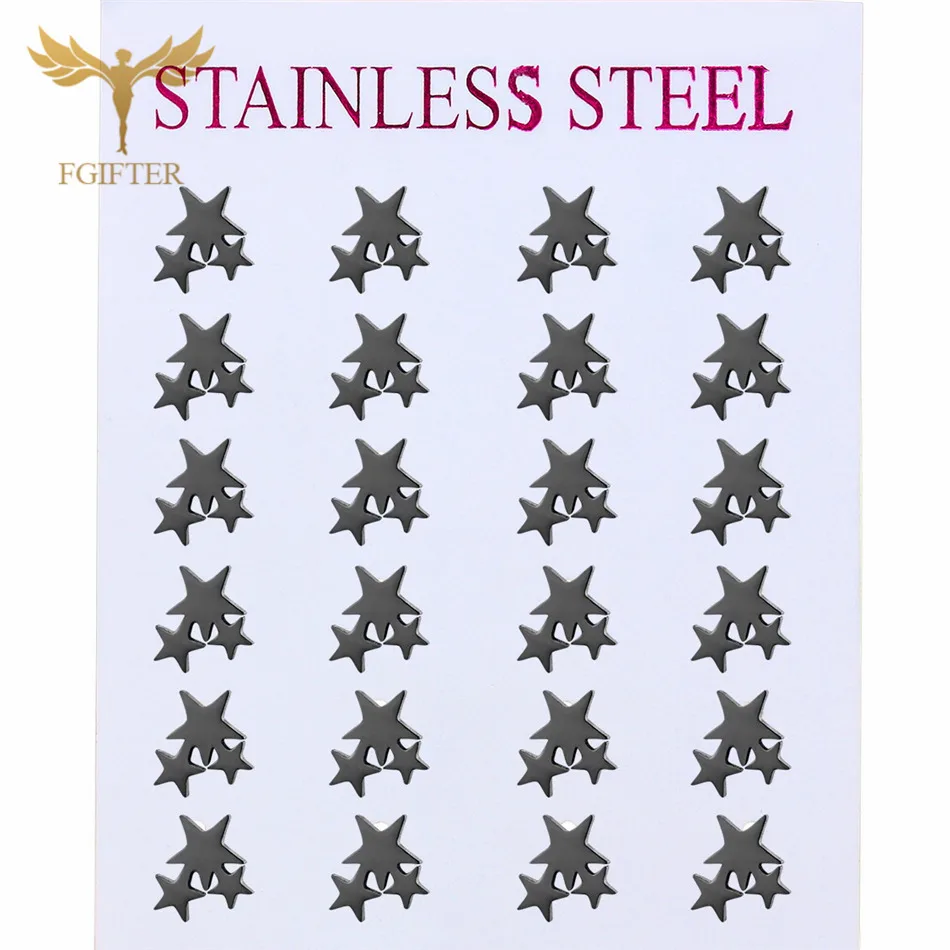 Wholesale Stainless Steel Earrings for Girls Woman Geometry Star Minimalist Studs Women Jewelry|Серьги-гвоздики| |