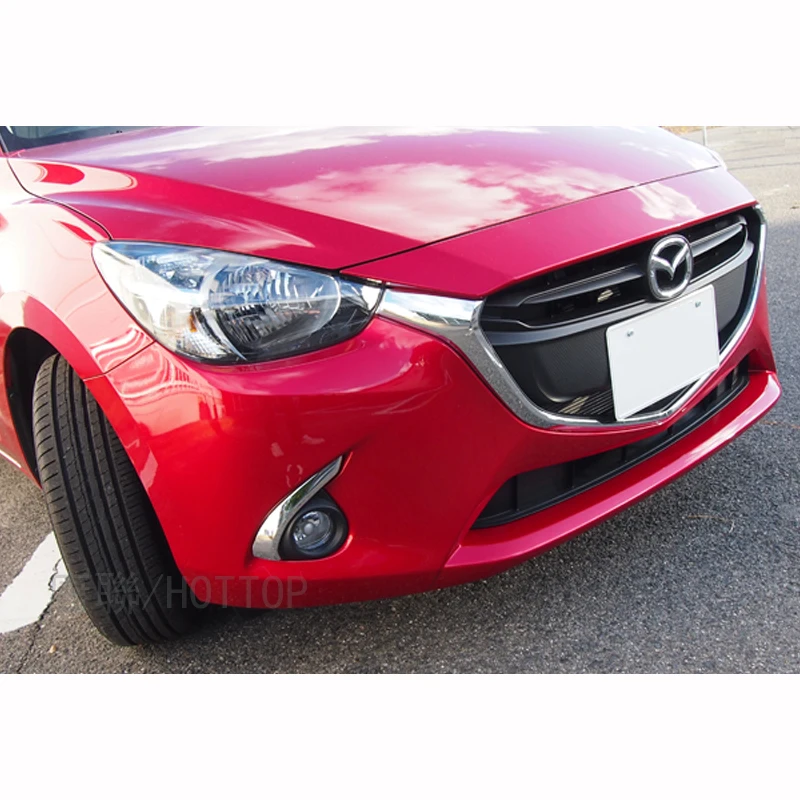Передняя противотуманная фара светильник кольцо Накладка для 2015 2016 Mazda 2 Demio ABS