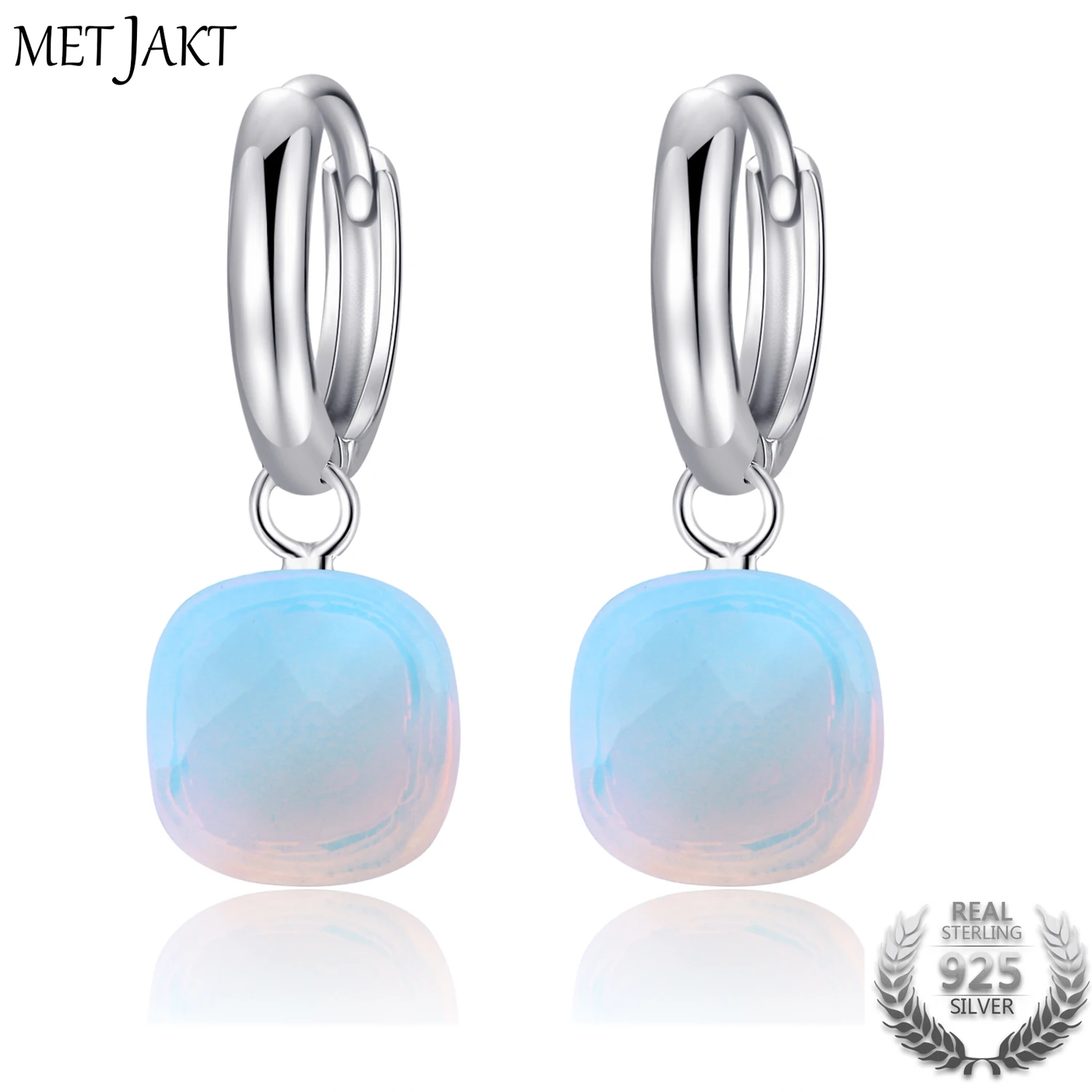 Серьги подвески из серебра 925 пробы с натуральным лунным камнем|earrings for|earrings for
