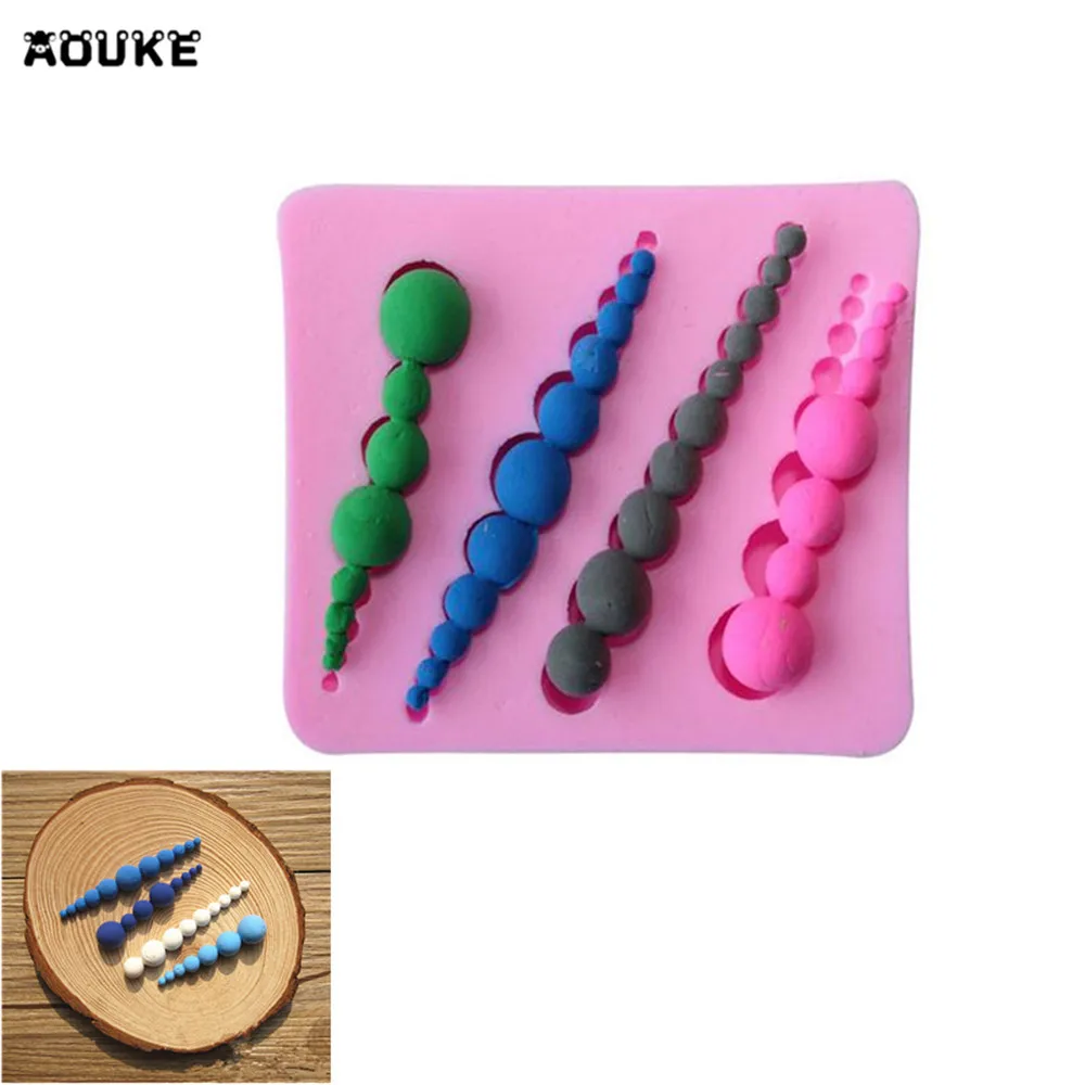 

Different Strip Pearl Chain 3D Fondant Cake Silicone Mould Pastry Pudding Ice Cube Soap Molds DIY Baking Tools Cake Decoration