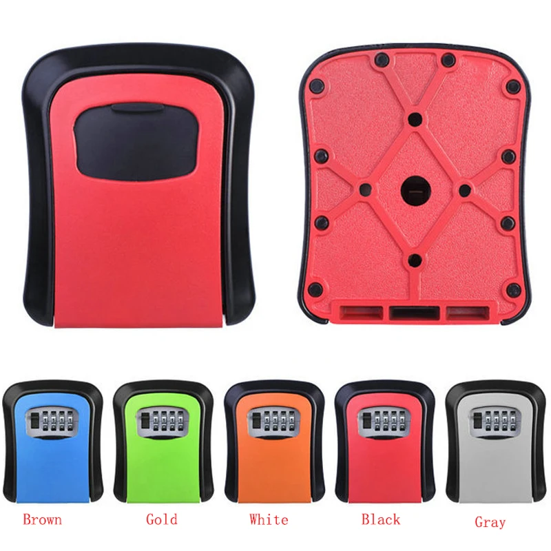 

Keys Safe Box Digit Wall Mount Combination Lock With Four Password Key Storage Box Zinc Alloy Material Security 5-color Boxes