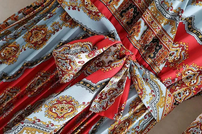2019 женское винтажное асимметричное платье с v образным вырезом и цветочным
