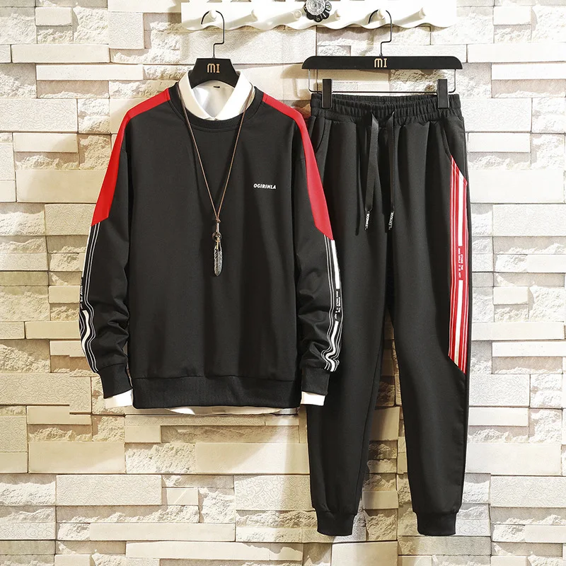 

Rlyaeiz High Quality Tracksuit Men Sweat Suit 2019 Spring Hot Sales Casual Striped Hoodies + Pants Sets Male Sporting Suits
