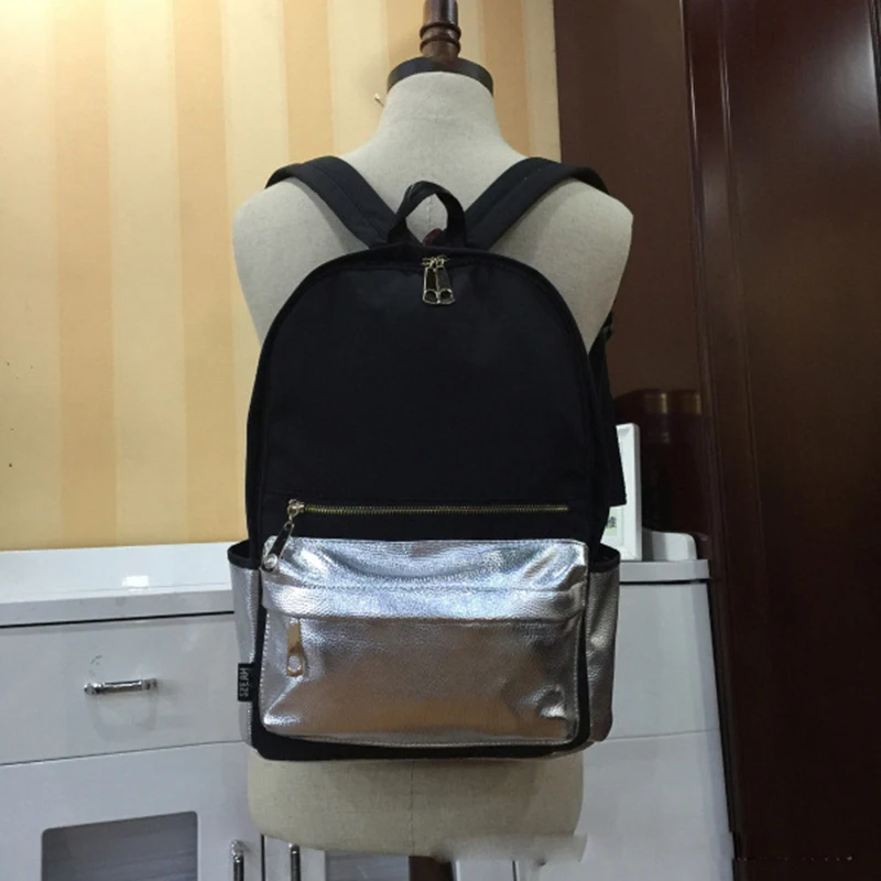 Gold Color Women Nylon Backpack For Teenager Girls Bagpack Mochila Feminina Casual School Shoulder Bags Waterproof | Багаж и сумки